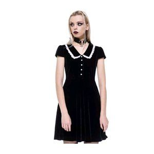 Killstar Every Mourning Collar Dress Goth Grunge Wednesday Punk Retro Sz MEDIUM